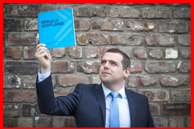 Scottish Conservative leader Douglas Ross during the Scottish Conservative party manifesto launch for the Scottish Parliamentary election, at The Engine Works, Glasgow. Picture: PA