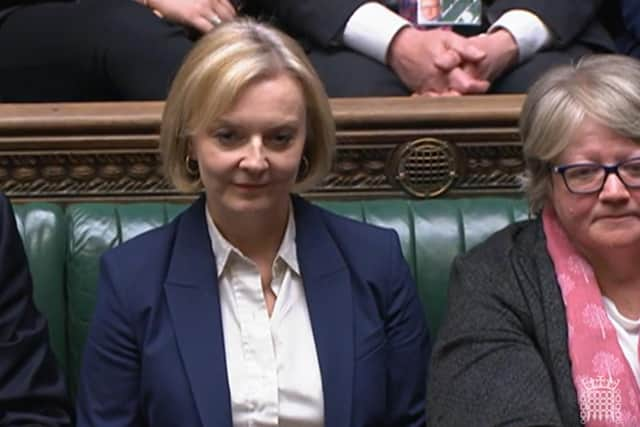 Screen grab of Prime Minister Liz Truss listening to Shadow Chancellor Rachel Reeves' response the Chancellor's statement in the House of Commons, London. Picture date: Monday October 17, 2022.