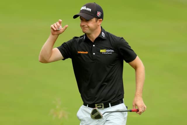 David Law acknowledges the crowds during the BMW PGA Championship at Wentworth. Picture: Andrew Redington/Getty Images.