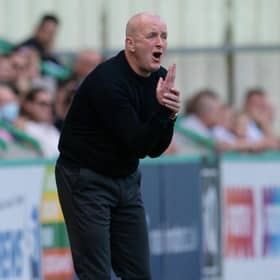 Livingston boss David Martindale issues instructions to his depleted side at Easter Road