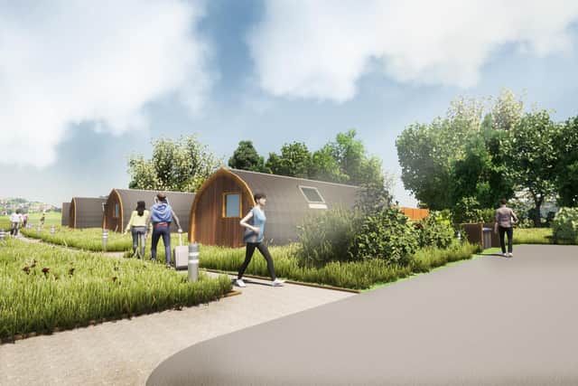 An artistic impression of the eco-friendly glamping site.