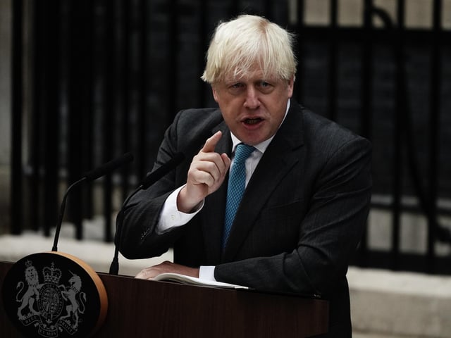 Tory MPs and officials who had gathered at Downing Street to watch the outgoing Prime Minister’s speech laughed as he compared himself to a “booster rocket” jetting off into distant lands as he resigned his post.