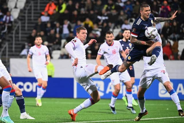 Dykes scored a goal very few others are scoring against the Faroe Islands. (Photo by JONATHAN NACKSTRAND/AFP via Getty Images)