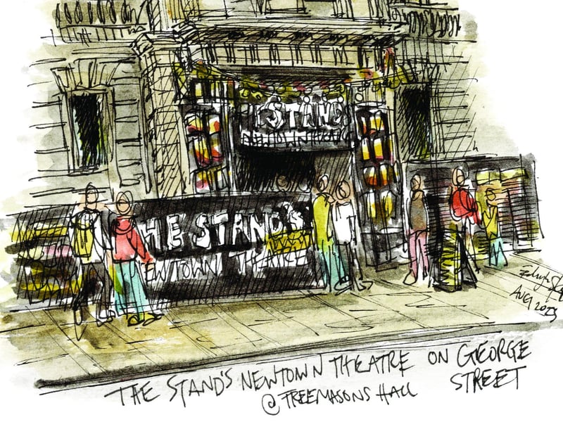 I love how the Edinburgh summer festivals take over in August, completely changing the feel and look of the city. Every available space and venue is filled with visitors and branded with colour. This is the Freemasons Hall on George Street which became the second home of The Stand comedy club for the month.