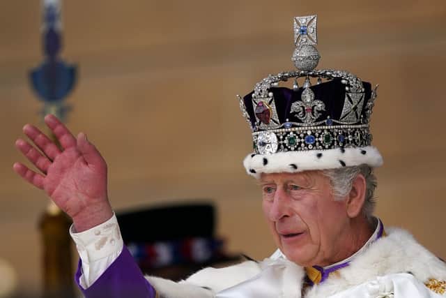 King Charles III receives a royal salute following the coronation in May.  Picture: Andrew Milligan/PA Wire.