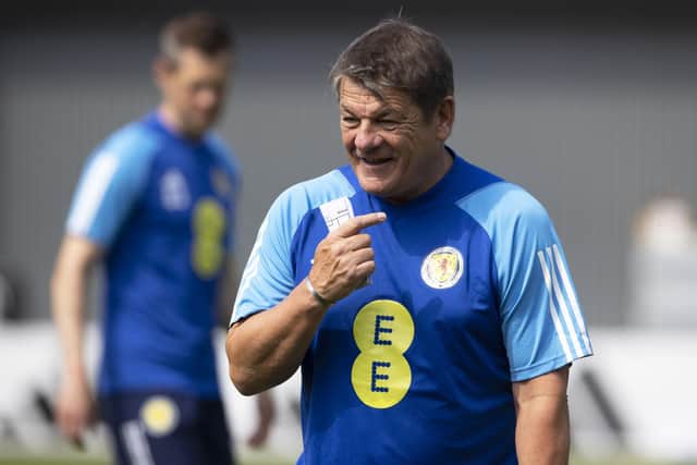 Assistant coach John Carver during a Scotland training session at Lesser Hampden on Tuesday.  (Photo by Alan Harvey / SNS Group)