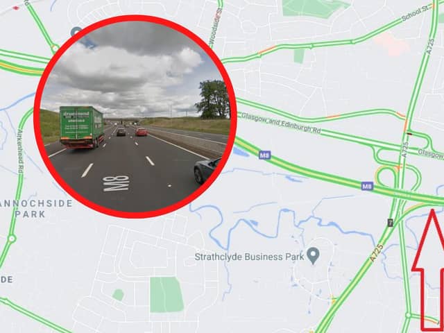 Near J7a on the M8 where the crash happened on Thursday evening at about 9pm picture: Traffic Scotland