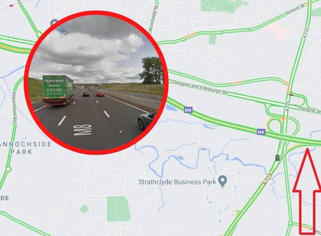 Near J7a on the M8 where the crash happened on Thursday evening at about 9pm picture: Traffic Scotland