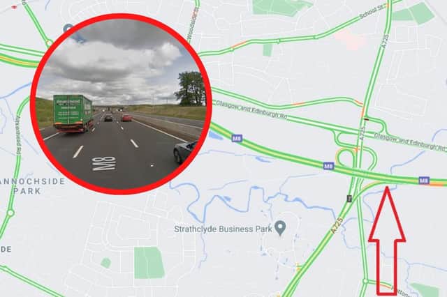 Near J7a on the M8 where the crash happened on Thursday evening at about 9pm picture: Traffic Scotland