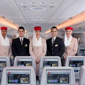 Cabin Crew on an Emirates Flight