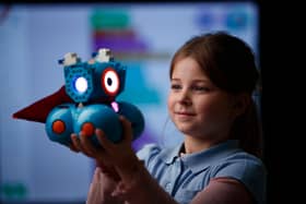 A pupil enjoying a Digital Xtra Fund-supported all-girl, science, technology, engineering and mathematics and robotics club in Angus. Picture: Ross Johnston/Newsline Media.