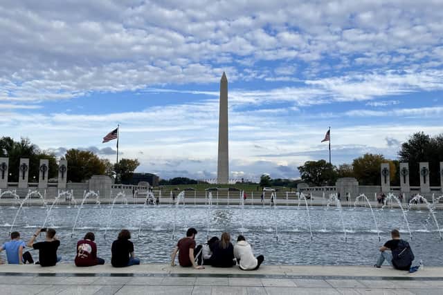 The Washington Monumentum pictured from the WW2 memorial in the National Mall. Pic: PA Photo/David Young.