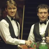 Stephen Hendry and Jimmy White contested four World Championship finals in the space of five years and Hendry prevailed on each occasion in 1990, 1992, 1993 and 1994. Picture: Allsport/Getty Images
