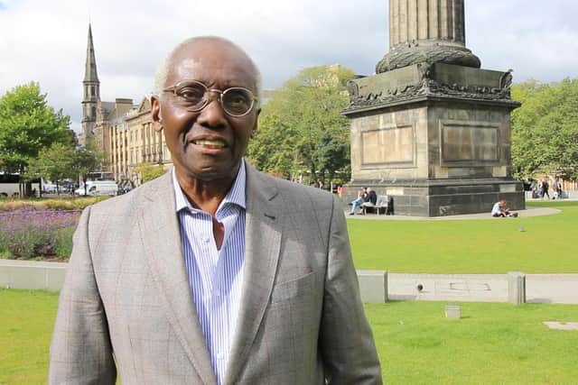 Sir Geoff Palmer, Scotland's first black professor, has led the campaign for the plaque at the Melville Monument to be changed. Picture: Urquhart Media