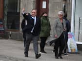 Alba party leader Alex Salmond in Ellon as votes continue to be counted for the Scottish Parliamentary Elections at the P&J Live/TECA, Aberdeen. Picture: Andrew Milligan/PA Wire