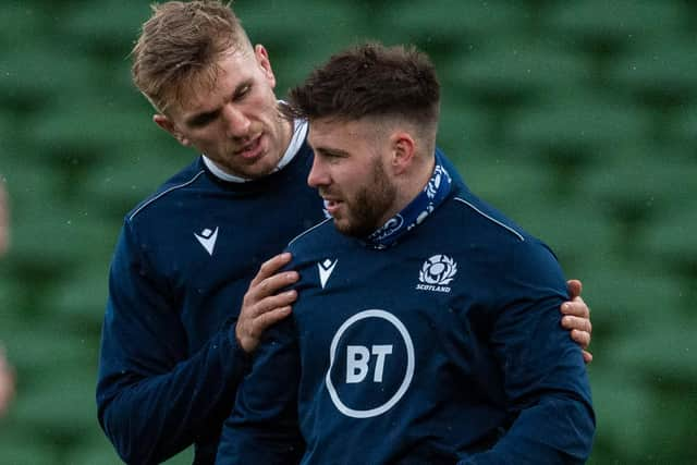 Scotland regulars Chris Harris and Ali Price (right) have been dropped for the Six Nations opener against England at Twickenham. (Photo by Brendan Moran / SNS Group)