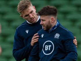 Scotland regulars Chris Harris and Ali Price (right) have been dropped for the Six Nations opener against England at Twickenham. (Photo by Brendan Moran / SNS Group)