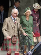King Charles III and Queen Camilla leave Crathie Parish Church, near Balmoral, following a Sunday church service ahead of the first year anniversary of his reign. PIC: PA.