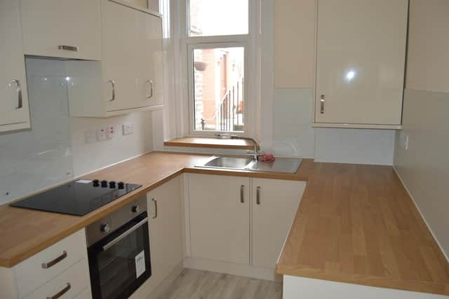 This is the new kitchen in a home that had lain empty and was brought back into use by YMCA Glenrothes, with support from Fife Council's empty homes officer Joanne Saurin