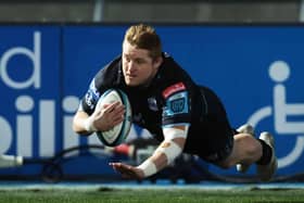 Johnny Matthews scores a second half try for Warriors against Ulster.