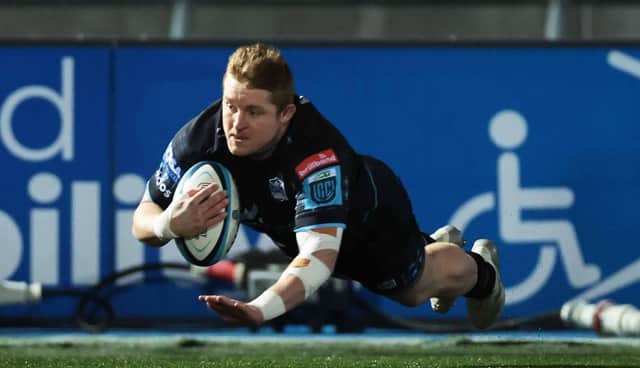Johnny Matthews scores a second half try for Warriors against Ulster.