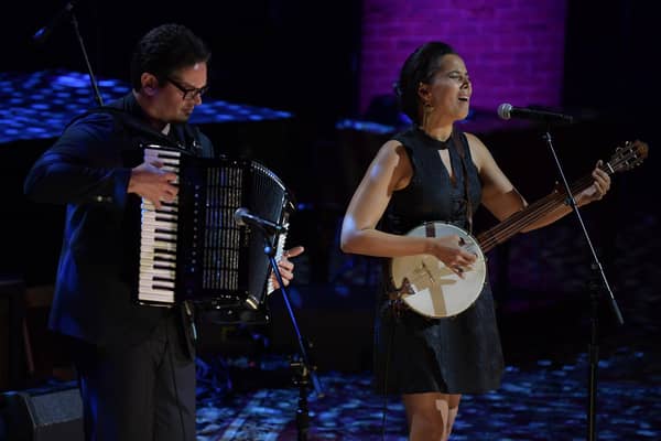 Rhiannon Giddens performing with Francesco Turrisi PIC: Jason Kempin/Getty Images for Americana Music Association