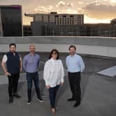 From left: Stac COO Gregor Aikman, Jordan Talent Solutions co-founders Grant and LeighAnne Jordan, and Stac CEO Paul Wilson. Picture: Stewart Attwood.