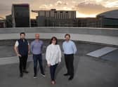 From left: Stac COO Gregor Aikman, Jordan Talent Solutions co-founders Grant and LeighAnne Jordan, and Stac CEO Paul Wilson. Picture: Stewart Attwood.