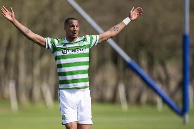 Christopher Jullien in action for Celtic during a City of Glasgow Cup Semi-Final between Rangers B and Celtic B.