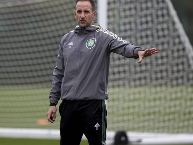 Celtic assistant John Kennedy during a training session at Lennoxtown. (Photo by Craig Williamson / SNS Group)