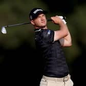 David Law plays his second shot on the 16th hole on day two of the Ras Al Khaimah Championship at Al Hamra Golf Club in the United Arab Emirates. Picture: Warren Little/Getty Images.