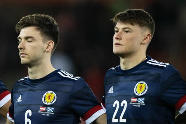 Kieran Tierney, left, and Nathan Patterson, right, are both being treated for injuries and are doubts for Scotland's next matches.