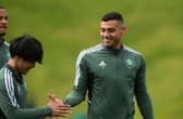 Giorgos Giakoumakis (R) has revealed the Lennoxtown chants and Giorgos Samaras chat he has enjoyed since arriving from VVV Venlo. (Photo by Craig Foy / SNS Group)