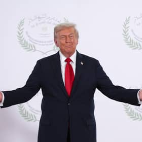 US President Donald Trump poses for a photo during a world leaders' summit on ending the Gaza war in Sharm El-Sheikh, Egypt, this week (Picture: Suzanne Plunkett/Pool/Getty Images)