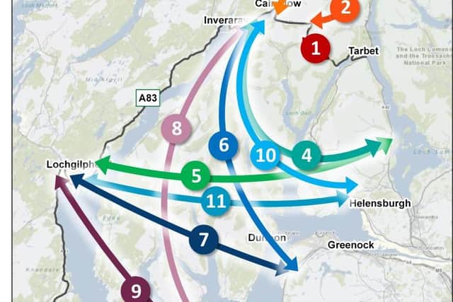 The bypass options. Picture: Transport Scotland