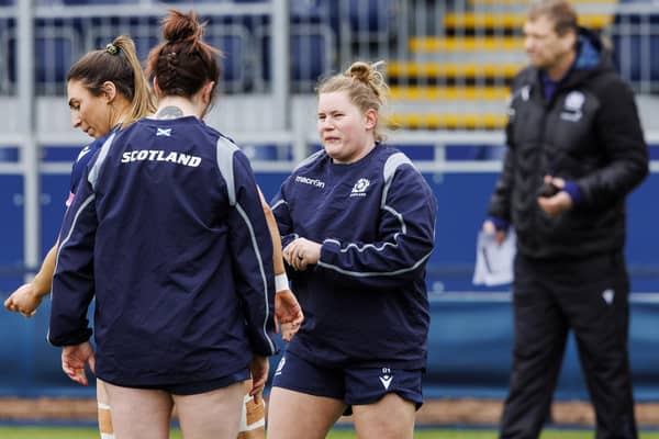 Leah Bartlett prepares for Scotland Women's match against England.