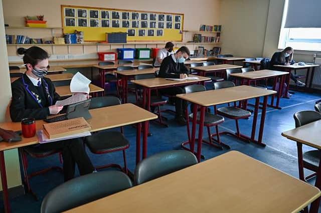 Pupils at Rosshall Academy, Glasgow, Scotland. Picture: Jeff J Mitchell/Getty Images.