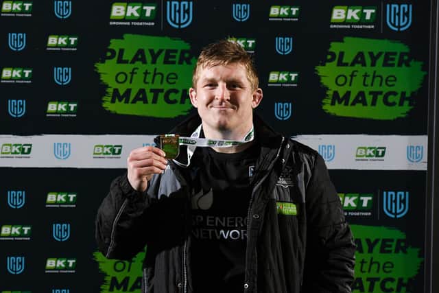 Warriors' Johnny Matthews was named player of the match after his first-half hat-trick against Zebre Parma.  (Photo by Ross MacDonald / SNS Group)