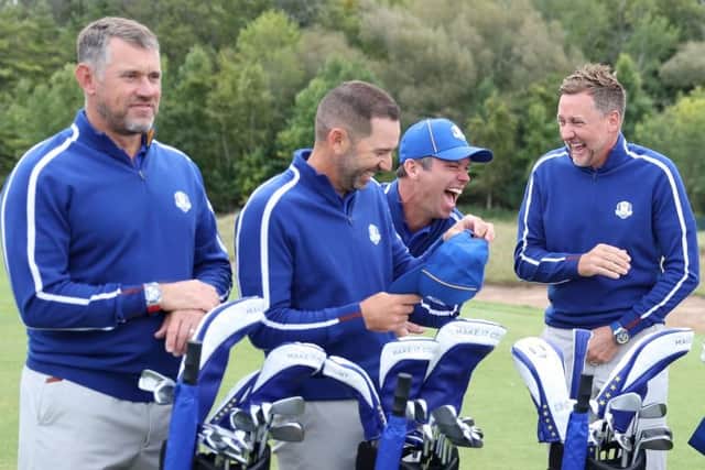 Lee Westwood pictured with Sergio Garcia, Paul Casey and Ian Poulter during the 2021 Ryder Cup at Whistling Straits. All four are now LIV Golf players, with Westwood, Garcia and Poulter having resigned as DP World Tour members. Picture: Warren Little/Getty Images.