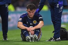 Eerton right-back Nathan Patterson was injured in Scotland's 3-0 win over Ukraine last week.  (Photo by Craig Foy / SNS Group)