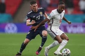 Billy Gilmour will miss the Croatia game. (Photo by CARL RECINE/POOL/AFP via Getty Images)