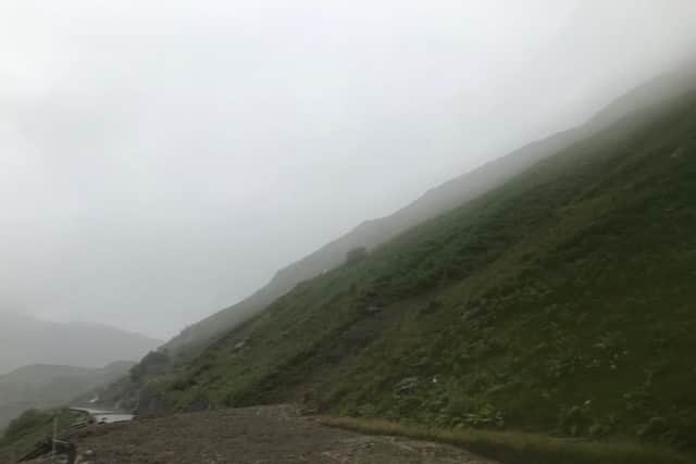 Repairs are ongoing following a 6,000-tonne landslip which blocked the A83 on 4 Aug. Picture: BEAR Scotland.