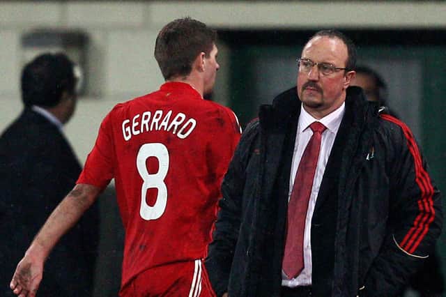 Rafa Benitez and Steven Gerrard during their time at Liverpool