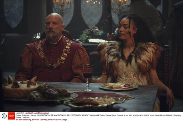 Graham McTavish and Cassie Clare in Netflix's The Witcher. Pic: Netflix/Everett/Shutterstock (14220731f)