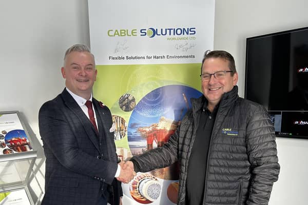 Bruce McHattie, wholesale director, Dron & Dickson; and Colin Fraser, Cable Solutions Worldwide.