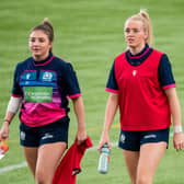 Scotland's Evie Willis (left) and Eva Donaldson during a training session at the Oriam,.  (Photo by Ross Parker / SNS Group)