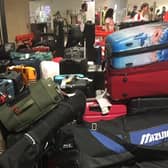 Baggage piling up at Edinburgh Airport on Wednesday. Picture: Karen McAvoy