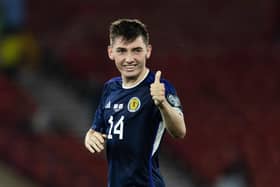 Scotland midfielder Billy Gilmour at full-time following the 2-0 win over Georgia at Hampden. (Photo by Craig Foy / SNS Group)