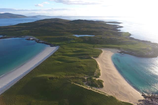 Taransay is effectively two separate islands, dramatically joined by an isthmus lined, on either side, by fine white sand beaches (pic: Savills)