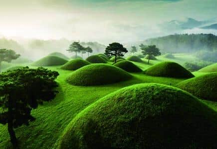 The Gaya Tumuli burial site in Korea.